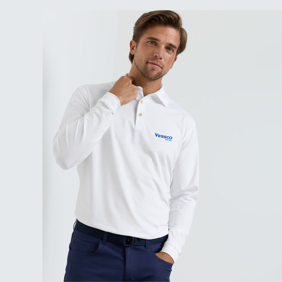 Peter Millar Solid Long-Sleeve Performance Jersey Polo