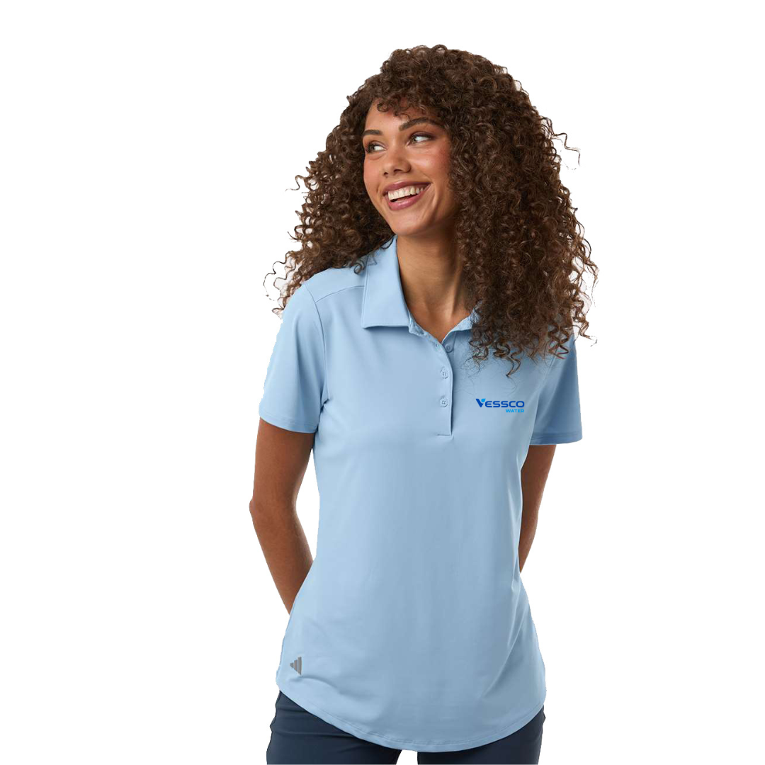 Adidas Ladies Solid Performance Short Sleeve Polo