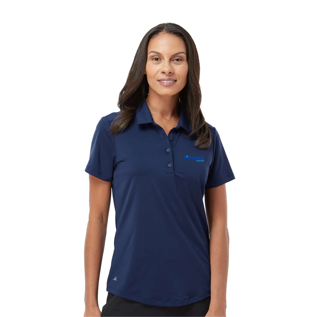 Adidas Ladies Solid Performance Short Sleeve Polo
