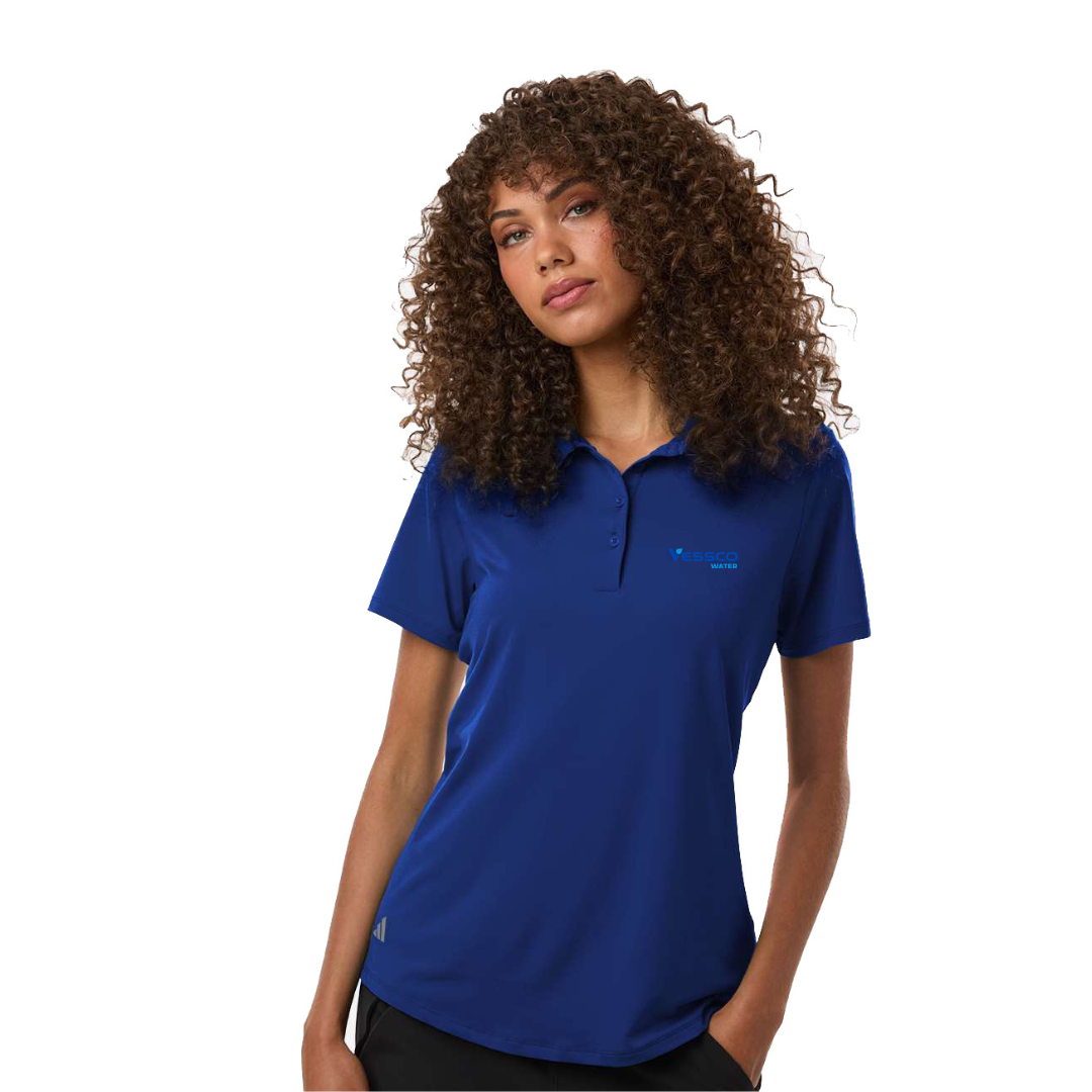 Adidas Ladies Solid Performance Short Sleeve Polo