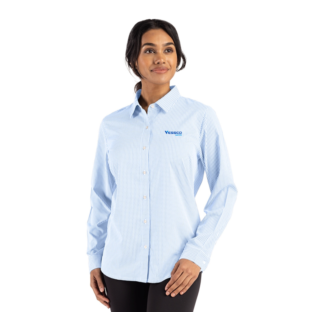 Cutter & Buck Skyline Womens Long Sleeve Collar Dress Shirt
