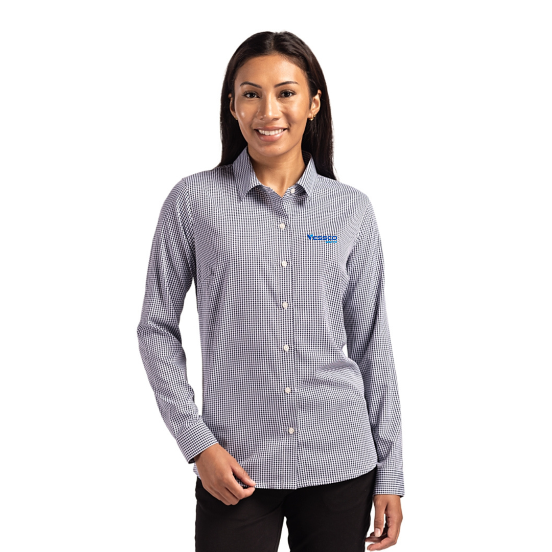 Cutter & Buck Skyline Womens Long Sleeve Collar Dress Shirt