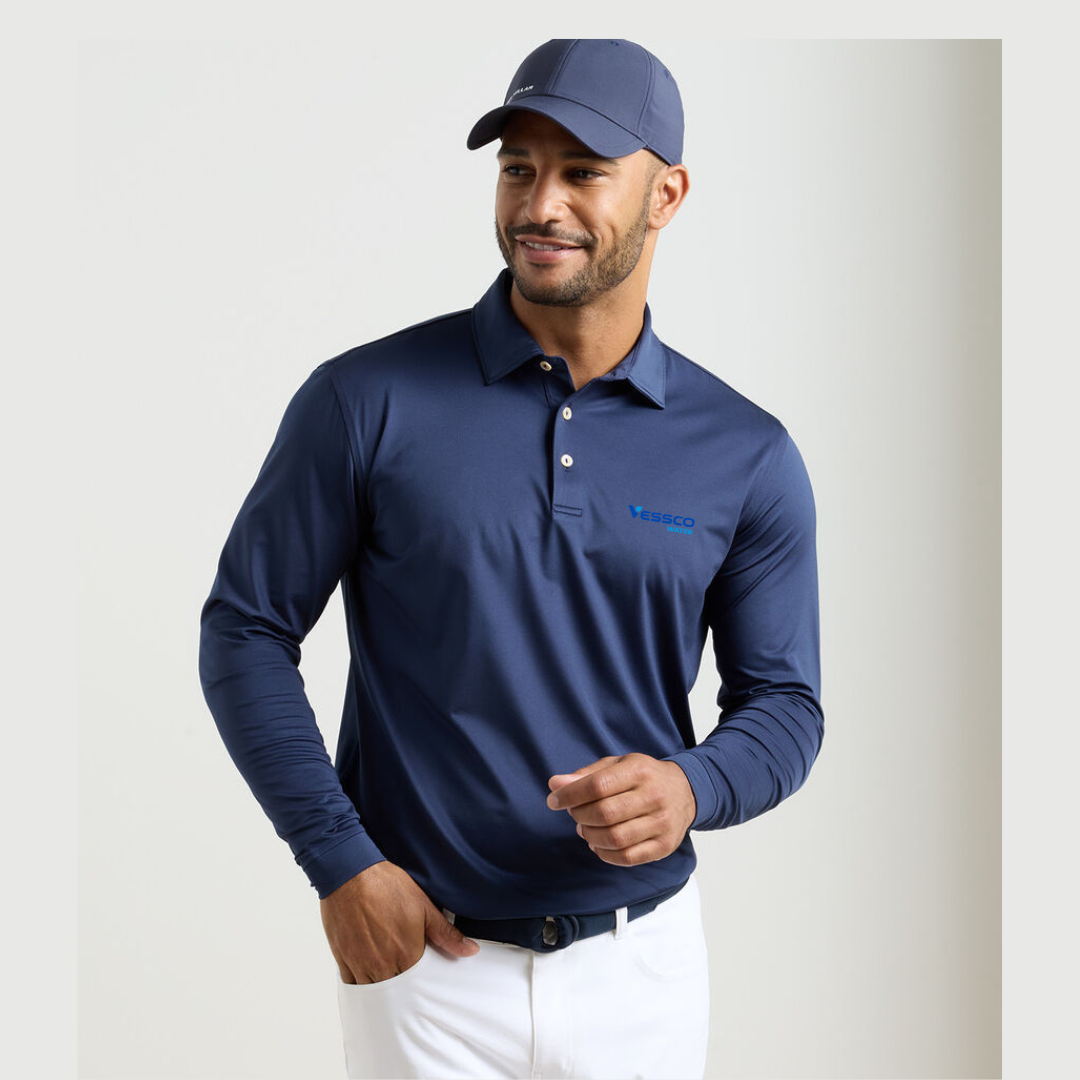 Peter Millar Solid Long-Sleeve Performance Jersey Polo