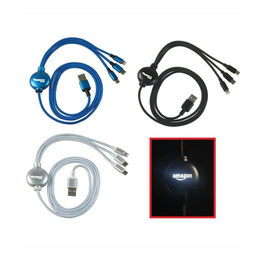 4' Light-up 3-in1 Charging Cable